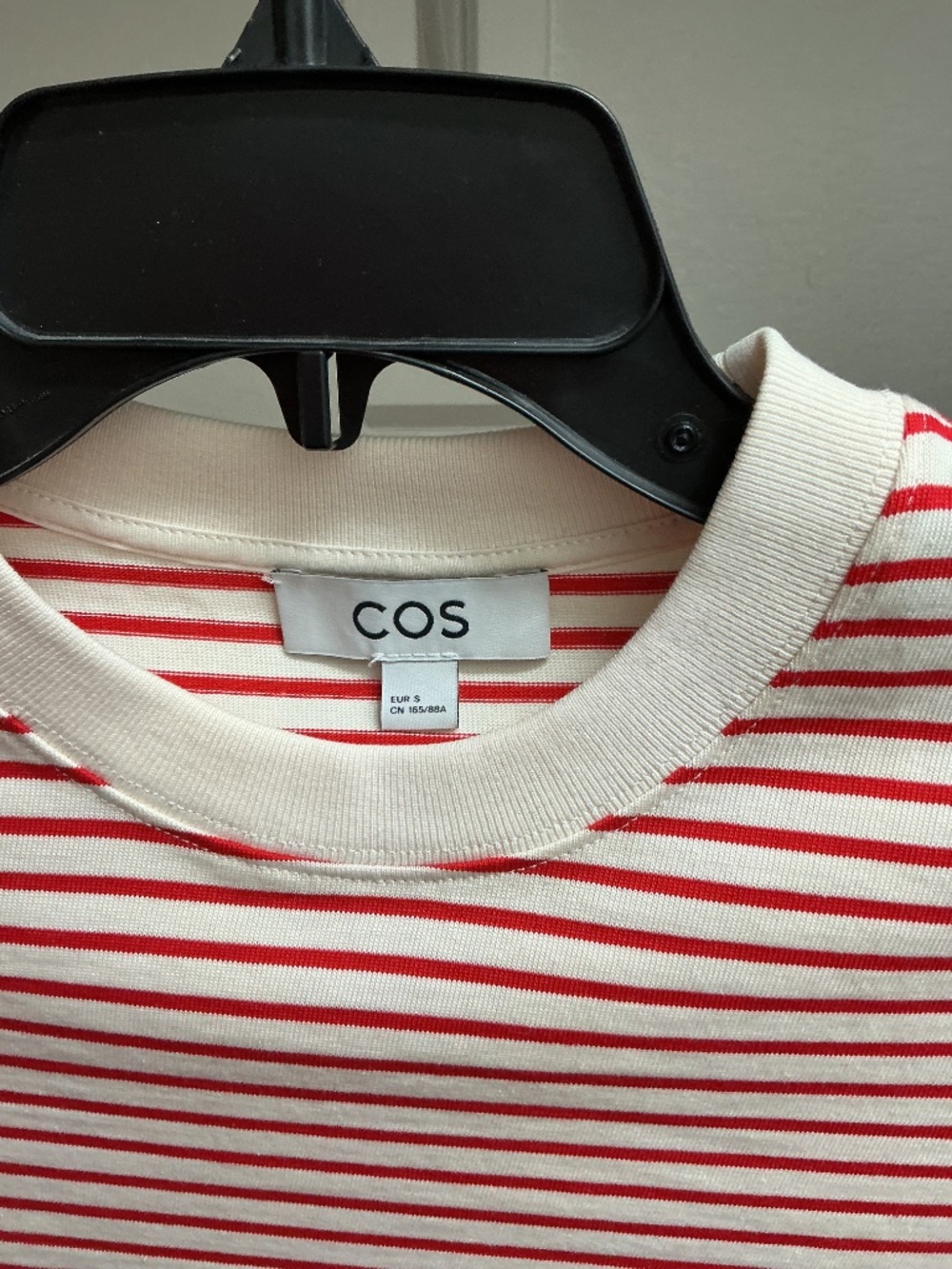 COS Red Striped Crewneck Shirt Size Small - Picture 3 of 3